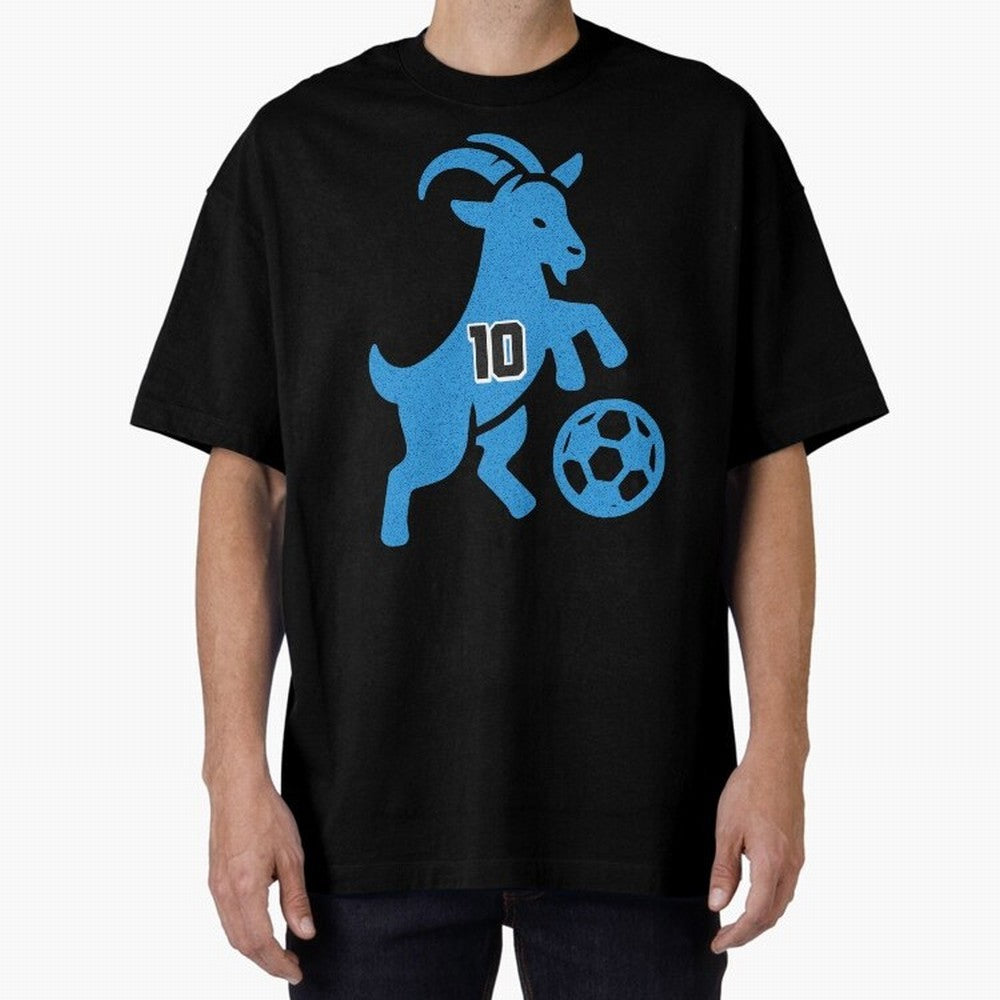 GOAT 10 Football Oversized T-Shirt Step into FIFA World Cup 2026 Group Stage Driven by Messi, Neymar and Mbappe, England, France and Netherlands Energy, Football Festival Excitement, Trophy Ambitions, Country Rivalries and Star Player Buzz; Great