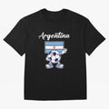 ARGENTINA - Dabbing Football Soccer Ball - ARGENTINA Oversized T-Shirt Show Your Love for Global Football Passion for FIFA World Cup 2026, Made for Haaland and Mbappe, Argentina and Brazil, Tournament Hype, Historic Matchups, Family Viewing Parties
