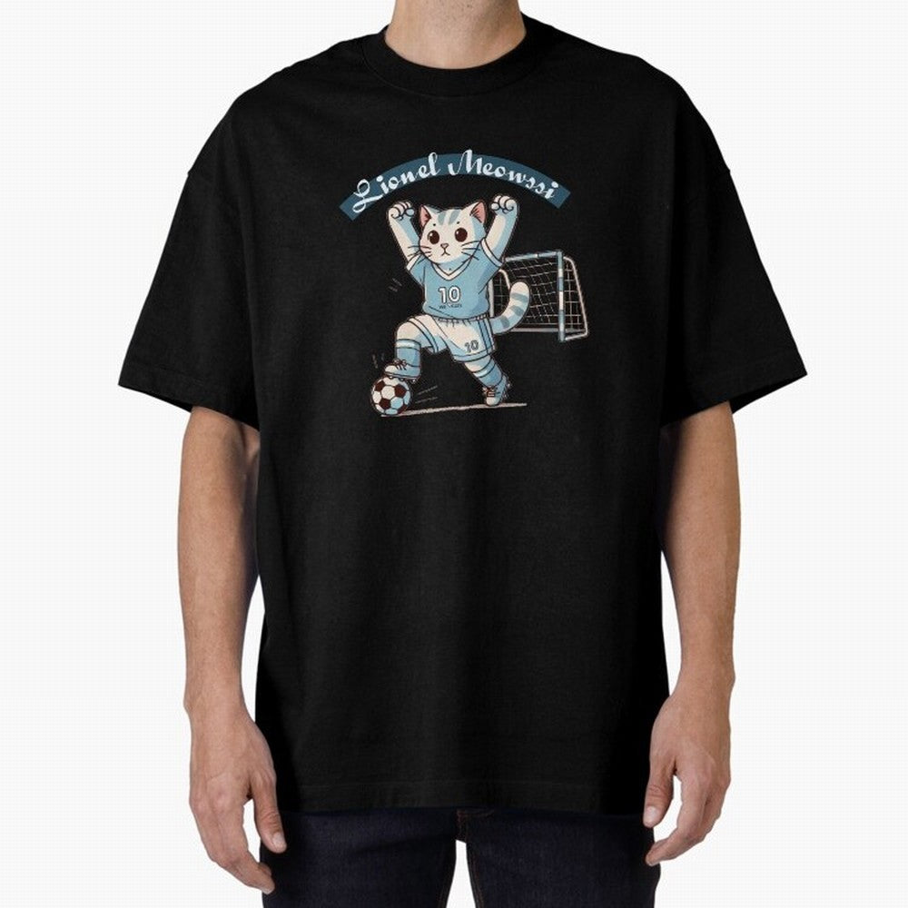 Lionel Meowssi Oversized T-Shirt Bring International Match Energy to FIFA World Cup 2026 for Fans of Mbappe and Neymar and Argentina, Bringing Stadium Chants, National Pride, Trophy Dreams and Unforgettable Football Memories; Made for Collectors