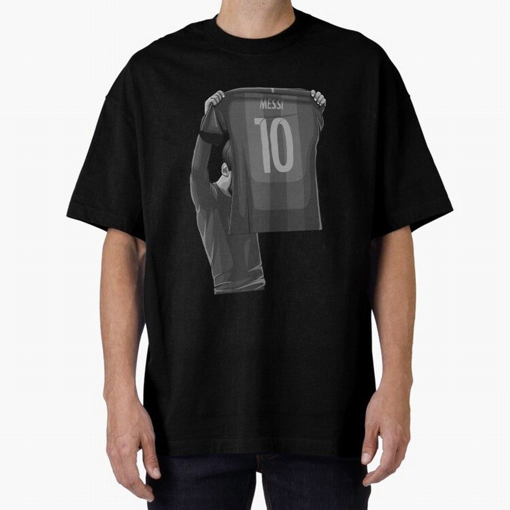 Lionel Messi Black and White Version Oversized T-Shirt Honor Champions and Dreams in Global Football Passion for FIFA World Cup 2026 Group Stage, Filled with CR7, Spain and Netherlands, Fan Favorite Moments, National Team Passion, Big Match Drama
