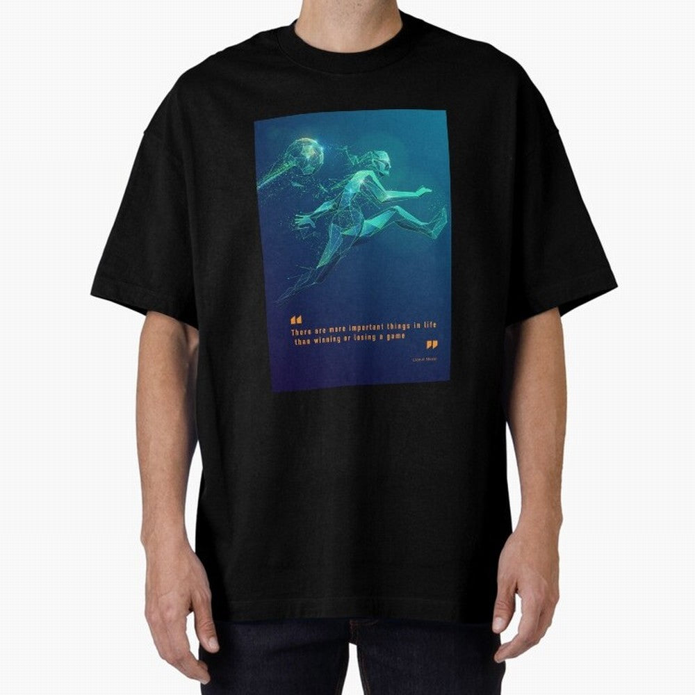 soccer football graphic Lionel Messi quotes Oversized T-Shirt Bring Home FIFA World Cup 2026 Group Stage Connected to Neymar, Haaland and Cristiano Ronaldo, Netherlands Energy, Game Day Rituals, Football Legends, Country Pride and the Road to the