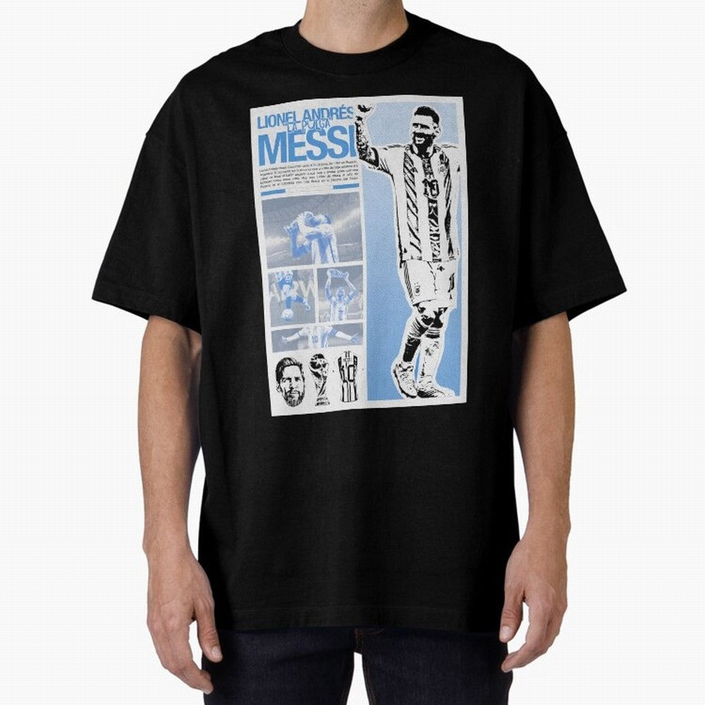 The Flea Lionel Messi Oversized T-Shirt Feel the Trophy Chase of FIFA World Cup 2026 Spirit, Built around Portugal, Haaland, Global Supporter Spirit, Legendary Goals, National Colors and Tournament Celebration; Ideal for Fans Who Follow Messi,