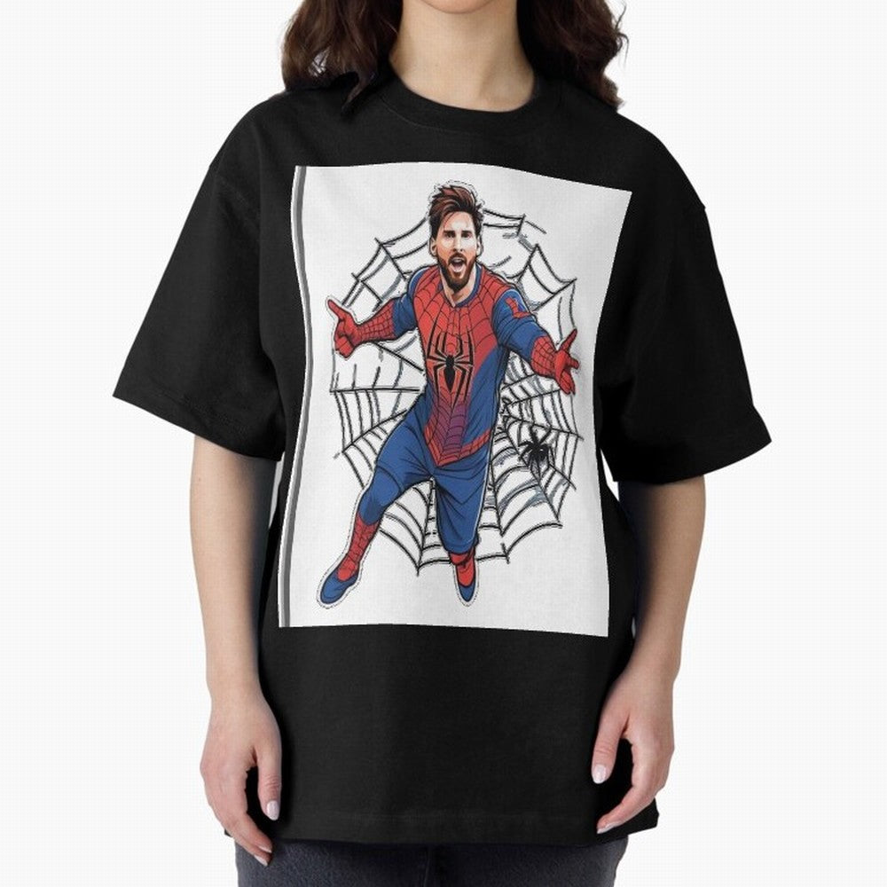 Lionel Messi Spider Oversized T-Shirt Elevate Match Day Hype around FIFA World Cup 2026, Cristiano Ronaldo, Argentina and Brazil, Stadium Memories, Football Loyalty, International Chants and Championship Tradition; Created for Match Day Parties,