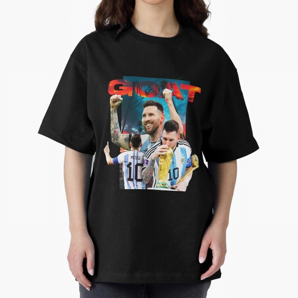 Messi GOAT Premium T-Shirt Show Your Stadium Side during Match Day Hype around FIFA World Cup 2026, Messi and Cristiano Ronaldo, Argentina and Brazil, Stadium Memories, Football Loyalty, International Chants and Championship Tradition; Created for