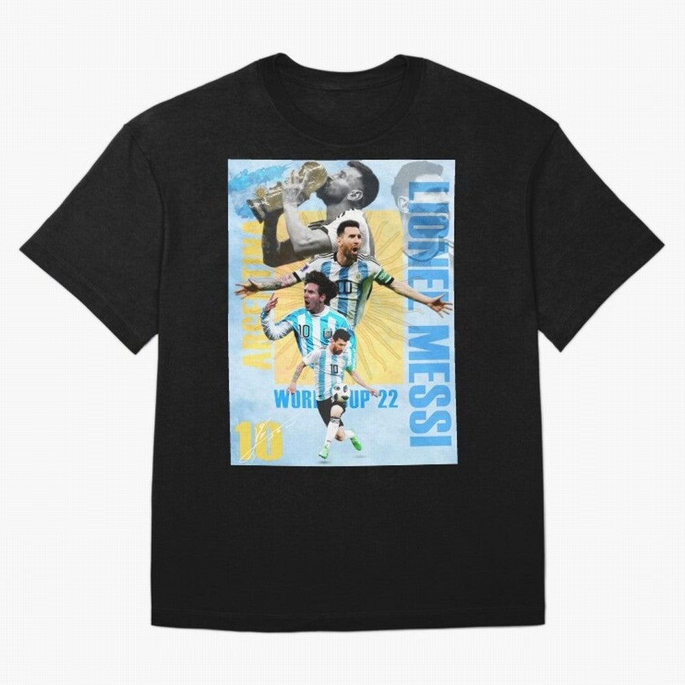 Lionel Messi Argentina World Cup Victory Poster - 2022 Soccer Champion Wall Art Premium T-Shirt Join the Global Buzz around FIFA World Cup 2026 Connected to Mbappe, France Energy, Supporter Pride, Iconic Celebrations, Legendary Names and Global