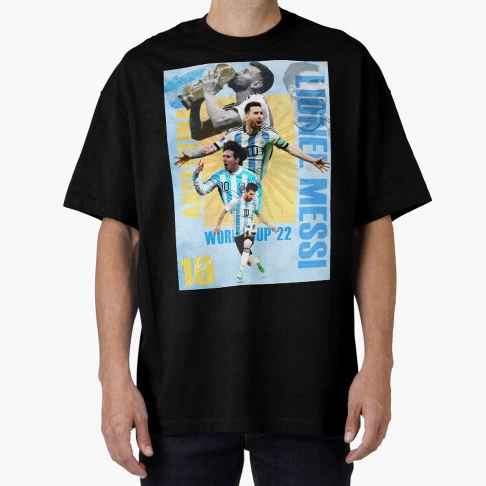 Lionel Messi Argentina World Cup Victory Poster - 2022 Soccer Champion Wall Art Premium T-Shirt Join the Global Buzz around FIFA World Cup 2026 Connected to Mbappe, France Energy, Supporter Pride, Iconic Celebrations, Legendary Names and Global