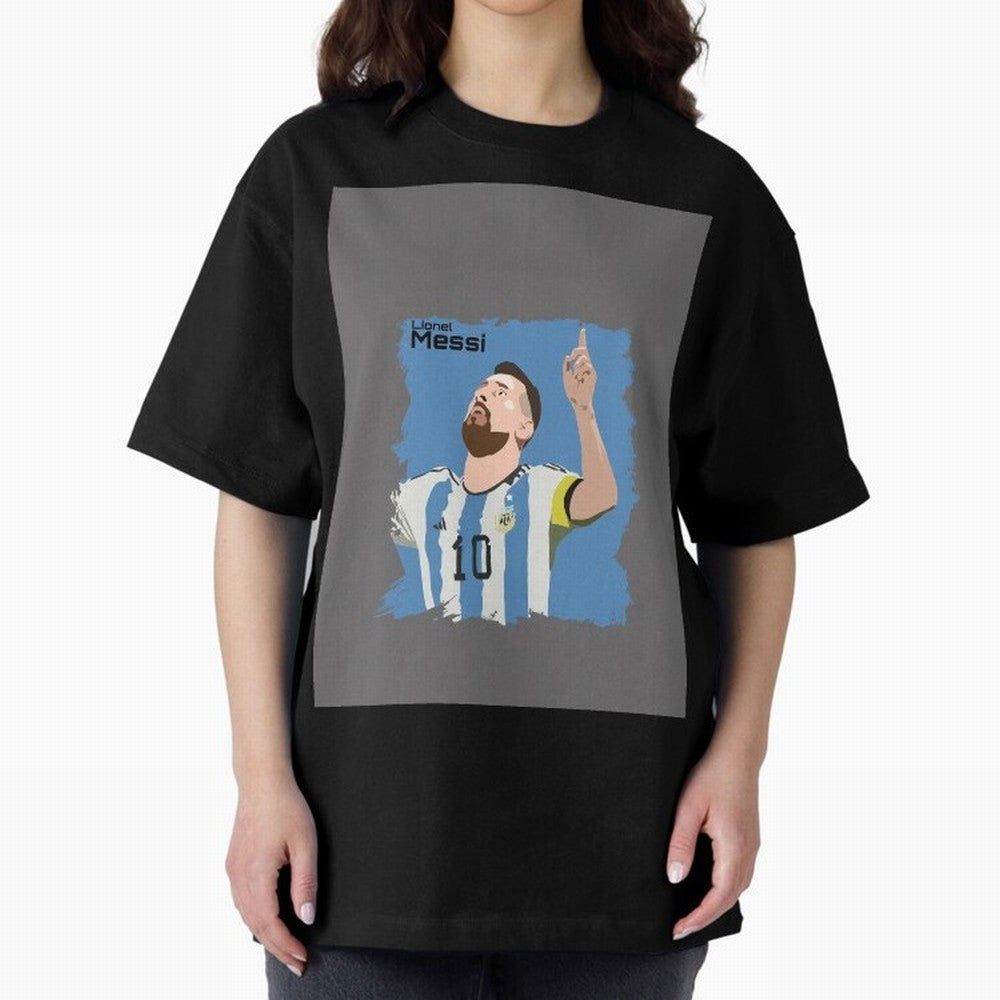 Lionel Messi Triumphant Argentina Portrait Graphic T-Shirt Enjoy Global Football Passion for FIFA World Cup 2026 Group Stage, Connected to Neymar, Haaland and Cristiano Ronaldo, Germany, Global Supporter Spirit, Legendary Goals, National Colors and