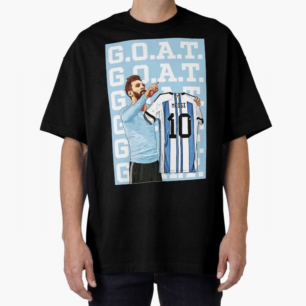 Lionel Messi Goat Premium T-Shirt Celebrate Football Dreams Across the FIFA World Cup 2026 Group Stage Journey through Mbappe and Neymar Highlights, Spain Pride, Classic Soccer Heritage, Championship Pressure, Fan Loyalty and International Pride;