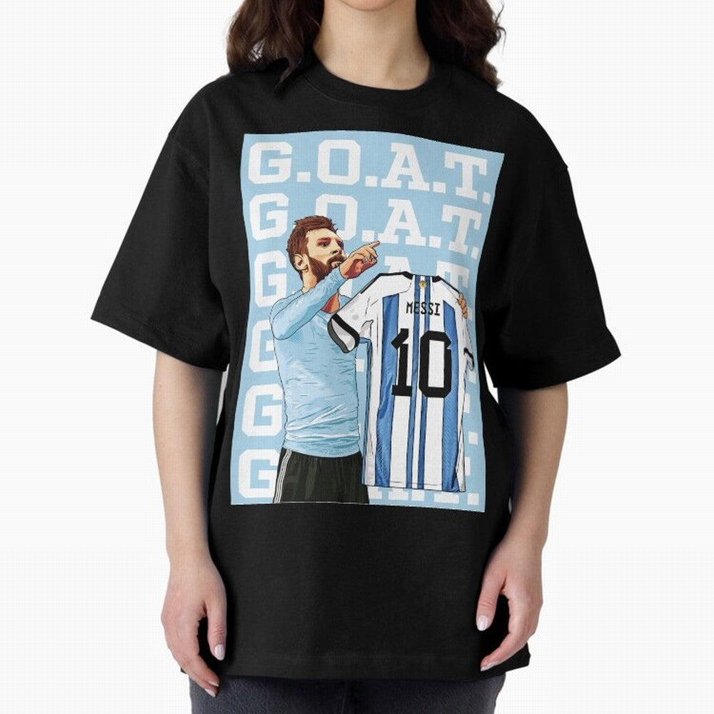 Lionel Messi Goat Premium T-Shirt Celebrate Football Dreams Across the FIFA World Cup 2026 Group Stage Journey through Mbappe and Neymar Highlights, Spain Pride, Classic Soccer Heritage, Championship Pressure, Fan Loyalty and International Pride;