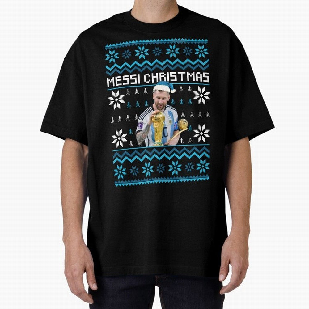 Leo Messi Christmas Ugly Sweater Design Classic T-Shirt Upgrade Global Football Passion for FIFA World Cup 2026, Inspired by Haaland and Mbappe, Spain and Netherlands, Match Day Excitement, Supporter Culture, Golden Goals and Global Football