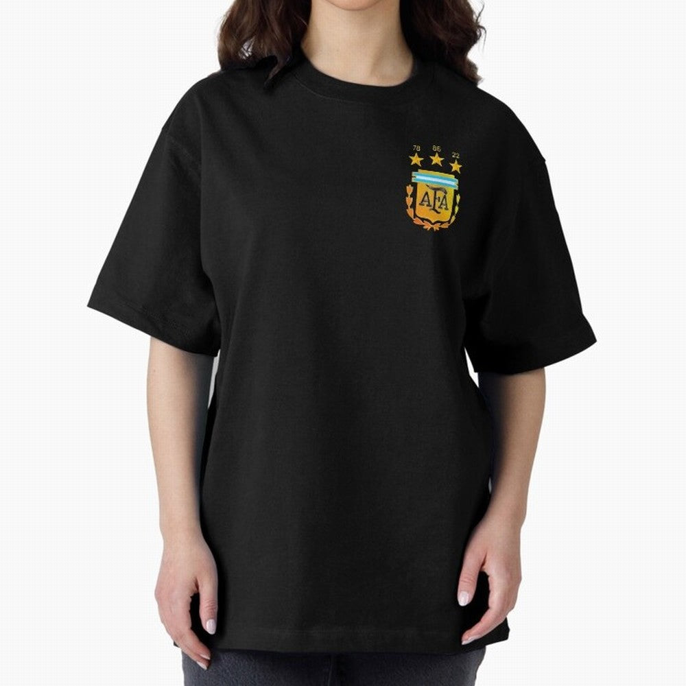 AFA ARGENTINA CHAMPION QATAR 2022 3 STARS Oversized T-Shirt Fuel Your Fan Pride for Global Football Passion for FIFA World Cup 2026 USA Canada Mexico, Capturing Haaland and Mbappe, England, Vintage Soccer Flavor, Modern Football Stars, National