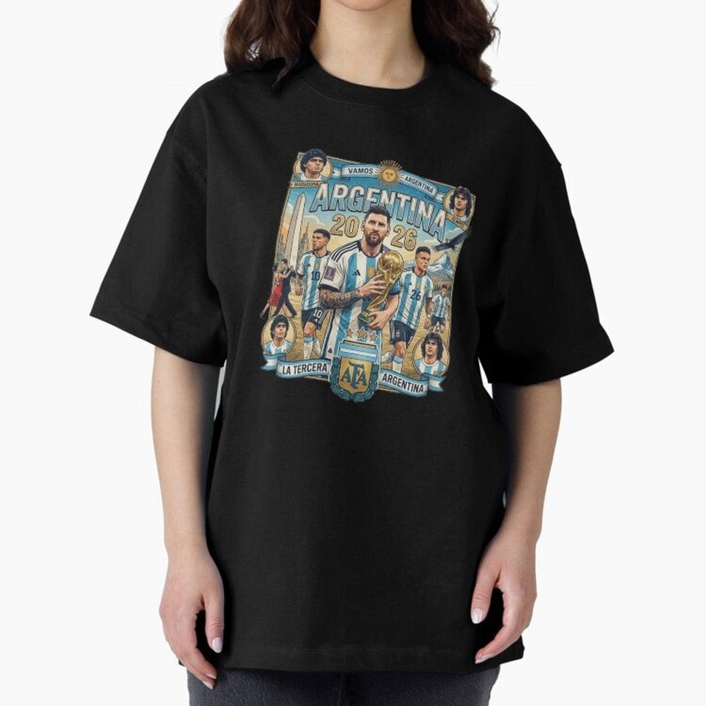 Argentina 2026 ¨C Copa Mundial Spirit Classic T-Shirt Make Your Look Match Global Football Passion for FIFA World Cup 2026, Featuring Neymar, Haaland and Cristiano Ronaldo, England, Vintage Soccer Flavor, Modern Football Stars, National Flags and