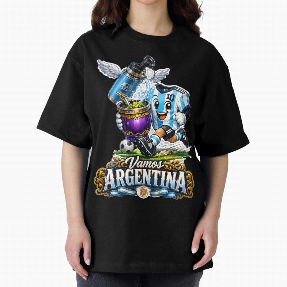 Cancha & Mate Dreams ¨C Argentina Football Heritage - Argentina Football Mate Mascot - Messi 10 Soccer Fan Art Classic T-Shirt Spotlight FIFA World Cup 2026 Spirit, Filled with Spain and Netherlands, CR7 and Messi, Championship Spirit, Famous