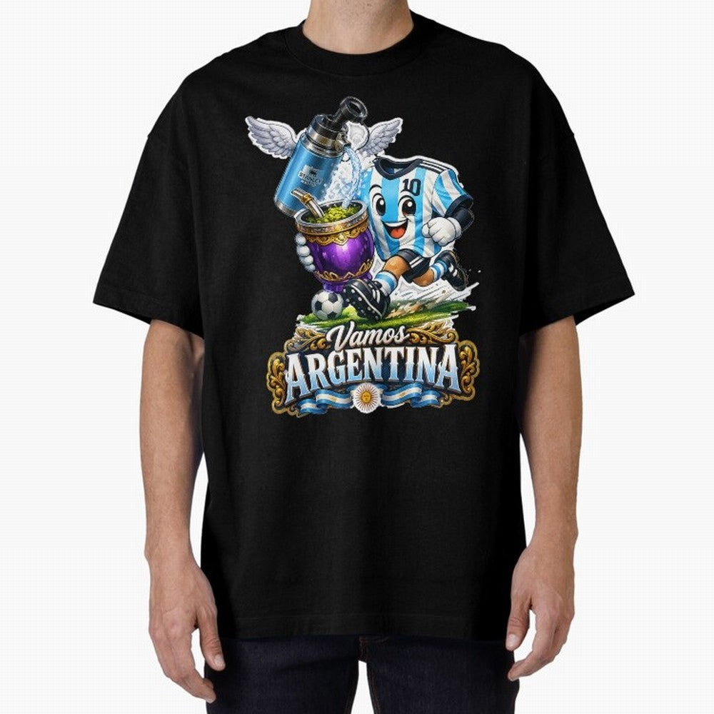 Cancha & Mate Dreams ¨C Argentina Football Heritage - Argentina Football Mate Mascot - Messi 10 Soccer Fan Art Classic T-Shirt Spotlight FIFA World Cup 2026 Spirit, Filled with Spain and Netherlands, CR7 and Messi, Championship Spirit, Famous
