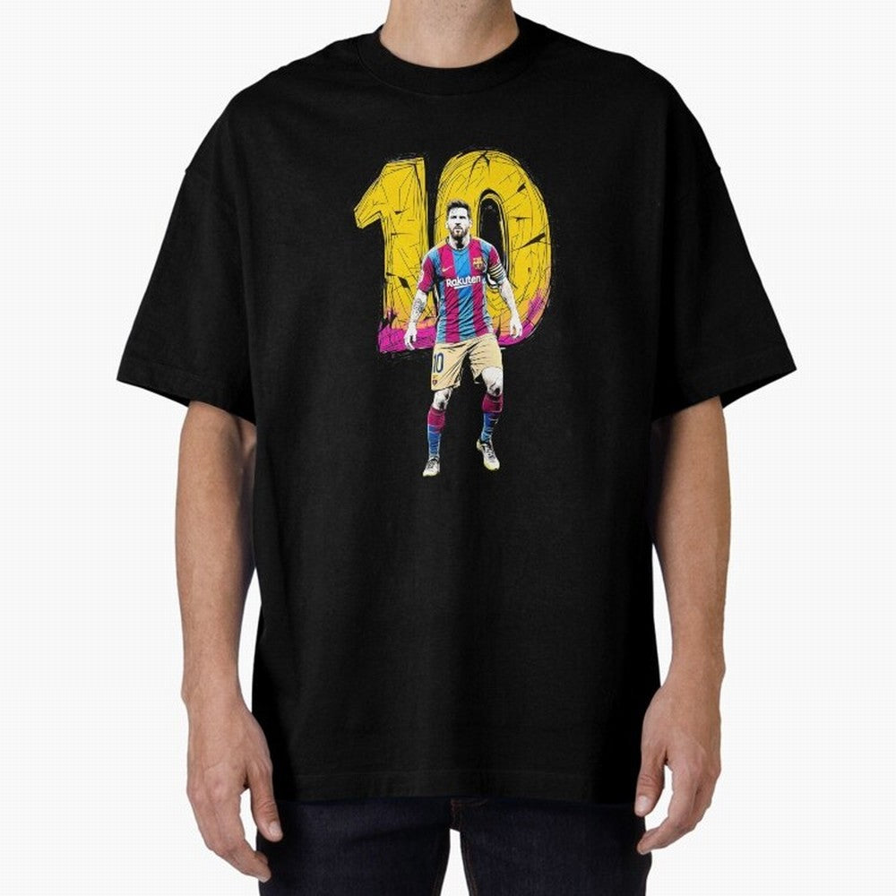 Messi sticker Oversized T-Shirt Celebrate Football Dreams Across the FIFA World Cup 2026 USA Canada Mexico Journey through Mbappe Highlights, Argentina, France and Brazil Pride, Worldwide Fan Energy, Dramatic Goals, Stadium Lights and Championship