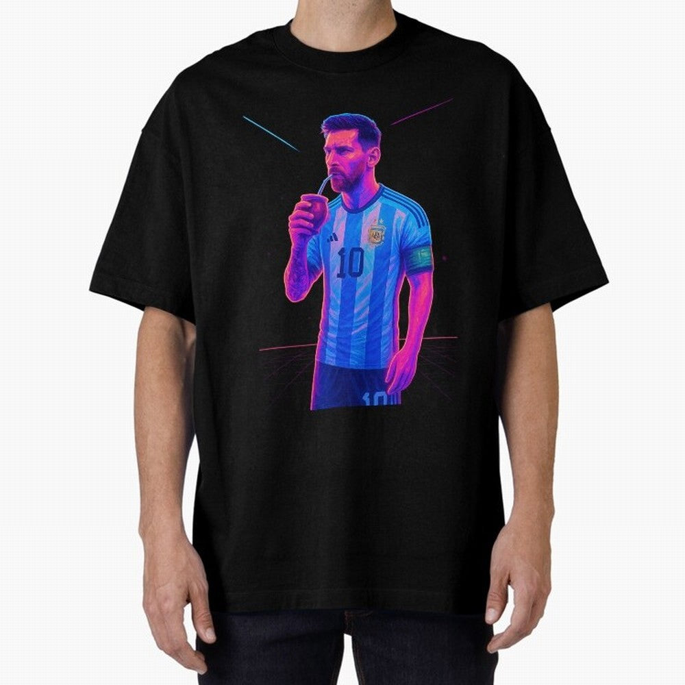 Messi The Goat Art Neon Synthwave Cyberpunk ¨C Retro Futuristic Classic T-Shirt Upgrade Global Football Passion for FIFA World Cup 2026, Made for Haaland, Spain, Classic Soccer Heritage, Championship Pressure, Fan Loyalty and International Pride;
