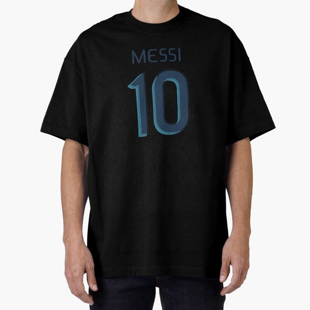 Messi 10 Oversized T-Shirt Honor Football Greatness during FIFA World Cup 2026 Spirit, Driven by Spain, Mbappe and Neymar, Sports Nostalgia, International Competition, Famous Players and Unforgettable Victories; Great for Watch Parties, Sports