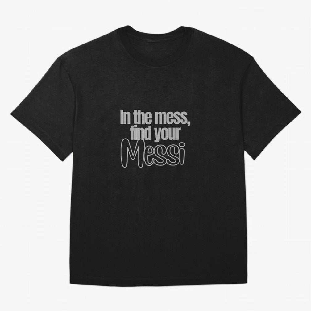 In the mess, find your Messi Sticker Soccer Futbol Quote Oversized T-Shirt Step into FIFA World Cup 2026 USA Canada Mexico Spirit, Filled with Portugal, Spain and Germany, Messi and Cristiano Ronaldo, Football Festival Excitement, Trophy Ambitions,