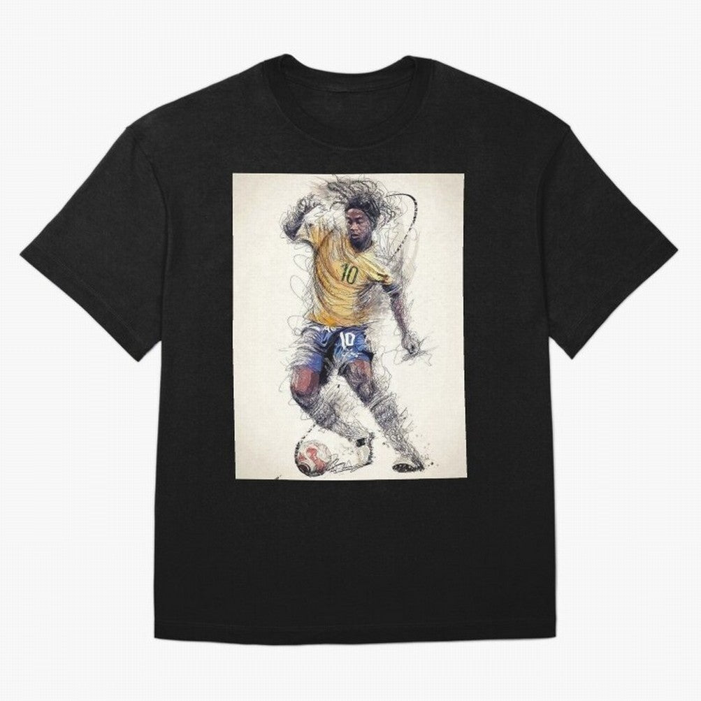 Ronaldinho Classic T-Shirt Keep the Legacy of FIFA World Cup 2026 with Haaland and Mbappe, Brazil, Portugal and Argentina Energy, Goal Celebration Energy, Supporter Heritage, Football Icons and Worldwide Tournament Joy; Created for Match Day