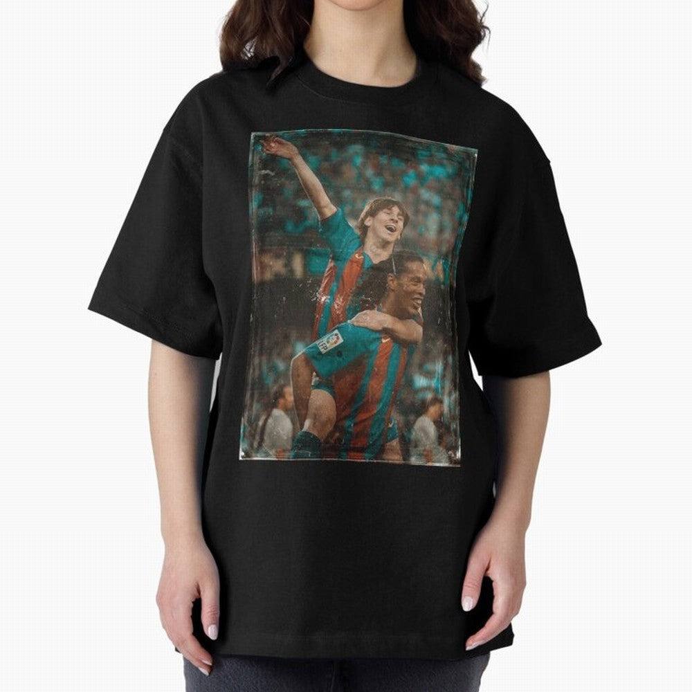 Messi and Ronaldinho Celebration Classic T-Shirt Back the Journey through the FIFA World Cup 2026 Journey through Haaland Highlights, France and Portugal Pride, Football Festival Excitement, Trophy Ambitions, Country Rivalries and Star Player Buzz;