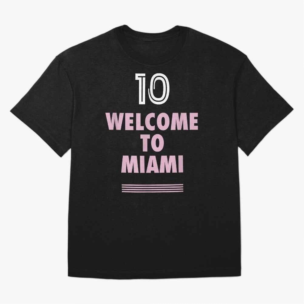 Welcome to Miami 10 - GOAT Classic T-Shirt Celebrate the Magic of the FIFA World Cup 2026 USA Canada Mexico Journey through Messi, CR7 and Mbappe Highlights, Spain Pride, Match Day Excitement, Supporter Culture, Golden Goals and Global Football