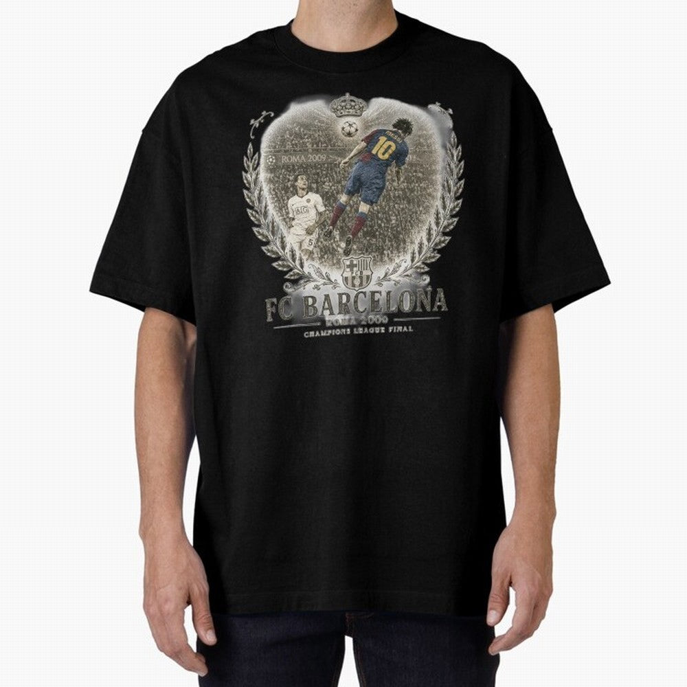 FC Barcelona Rome 2009 Champions League Final Vintage Oversized T-Shirt Support Your Favorite Stars during FIFA World Cup 2026 Spirit, Centered on Portugal, Spain and Germany, Cristiano Ronaldo, Match Day Excitement, Supporter Culture, Golden Goals