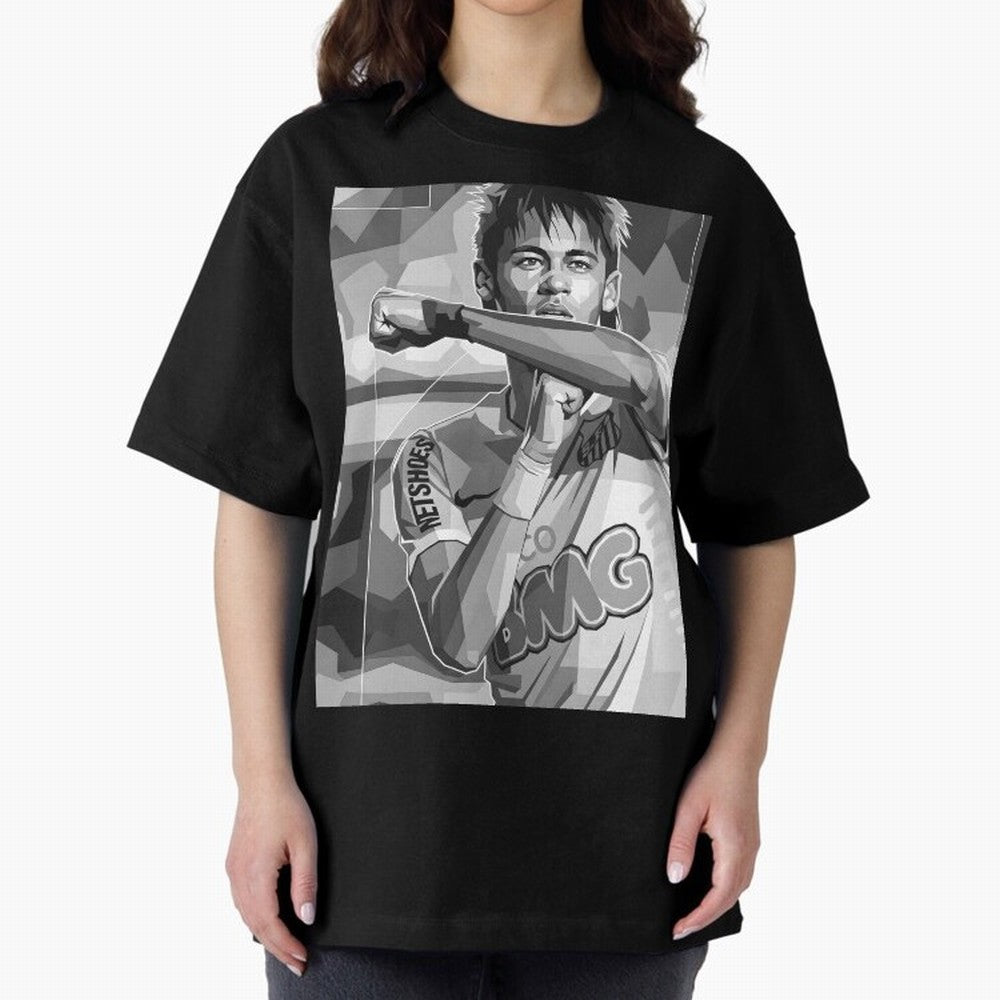Neymar Grayscale Classic T-Shirt Show Match Day Excitement for FIFA World Cup 2026 USA Canada Mexico Spirit, Capturing France and Portugal, Mbappe, Stadium Memories, Football Loyalty, International Chants and Championship Tradition; Ideal for