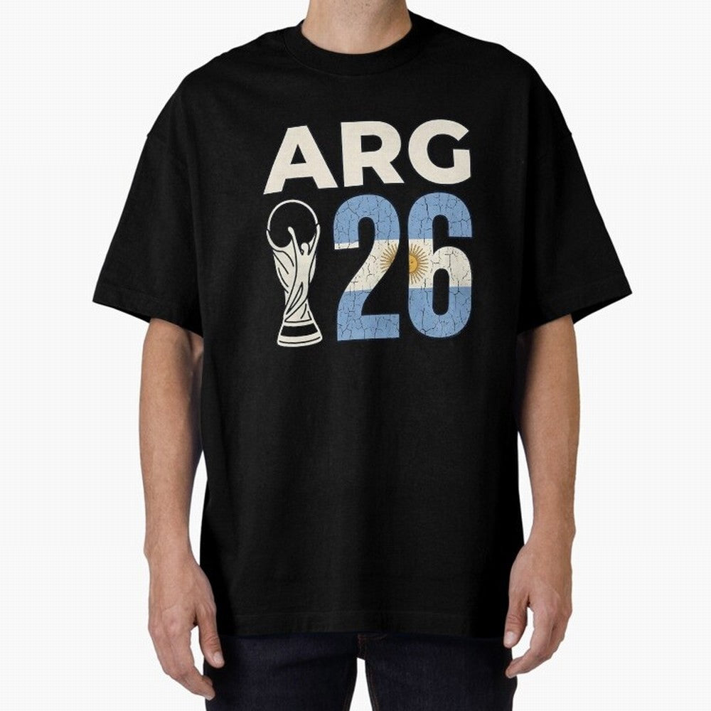 Argentina Football World Cup 2026 - Vintage Arg 26 Flag Design Essential T-Shirt Fuel Your Fan Pride for Global Football Passion for FIFA World Cup 2026 Group Stage, Centered on Messi, Neymar and Mbappe, Germany, Stadium Memories, Football Loyalty,