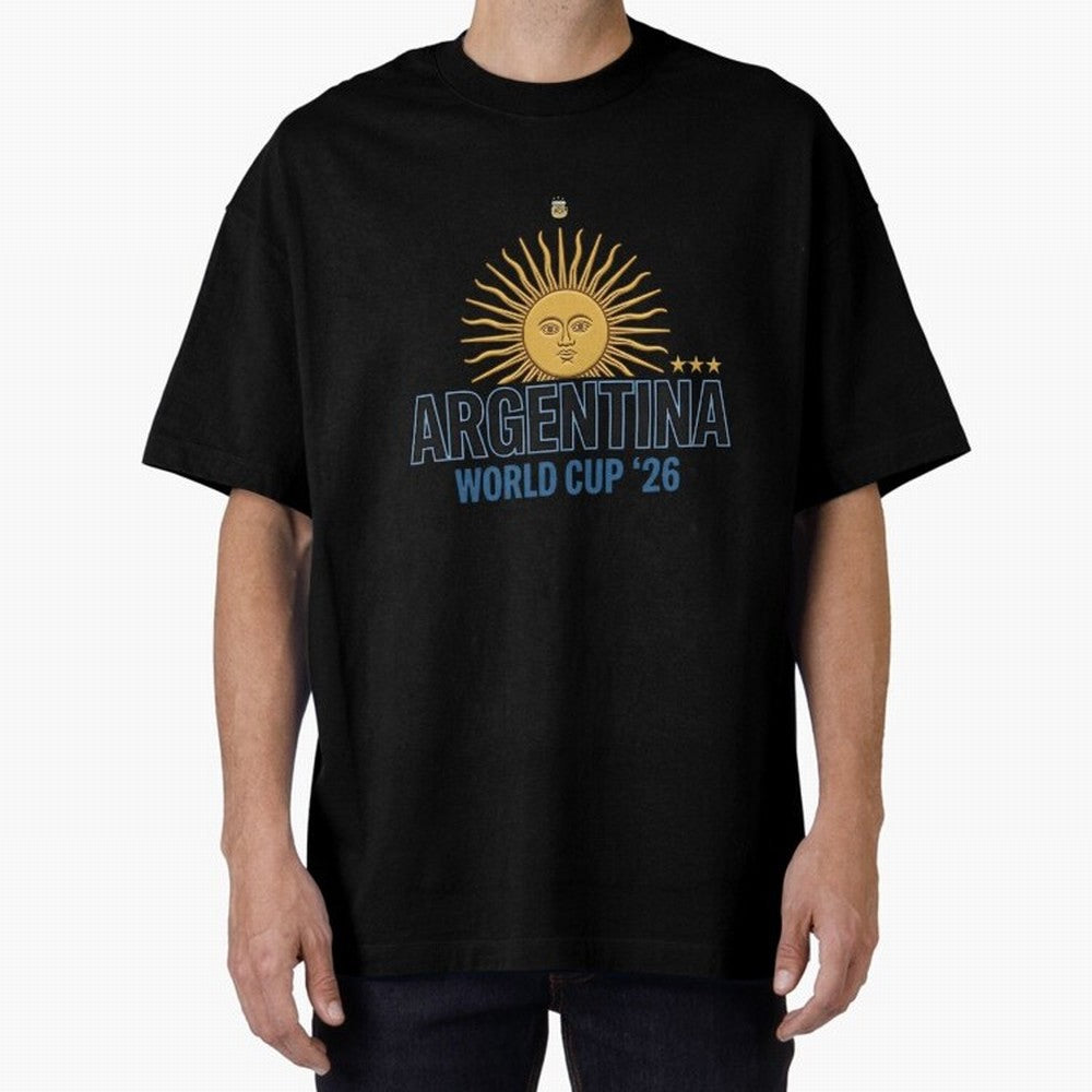 Argentina Football Sun of May - World Cup 2026 Gold Edition Essential T-Shirt Embrace FIFA World Cup 2026 USA Canada Mexico Spirit, Driven by Portugal, Spain and Germany, Haaland and Mbappe, Fan Favorite Moments, National Team Passion, Big Match
