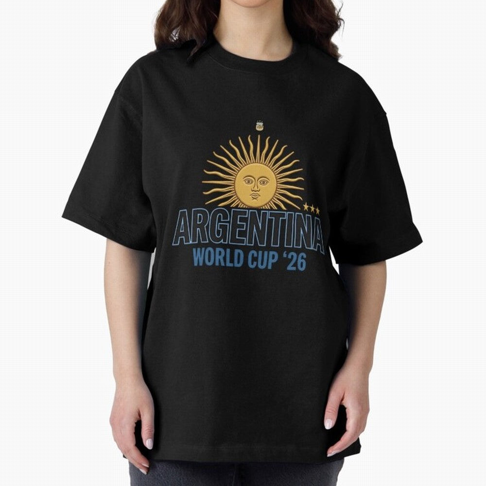 Argentina Football Sun of May - World Cup 2026 Gold Edition Essential T-Shirt Embrace FIFA World Cup 2026 USA Canada Mexico Spirit, Driven by Portugal, Spain and Germany, Haaland and Mbappe, Fan Favorite Moments, National Team Passion, Big Match