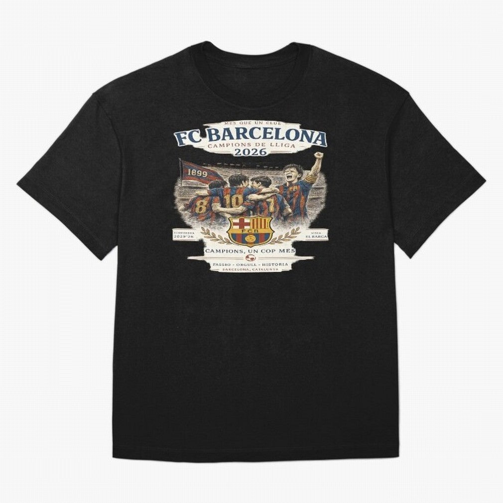 FC Barcelona Champions Vintage 2026 Oversized T-Shirt Honor Football Greatness during Global Football Passion for FIFA World Cup 2026, Made for Mbappe and Neymar, Portugal, Stadium Chants, National Pride, Trophy Dreams and Unforgettable Football