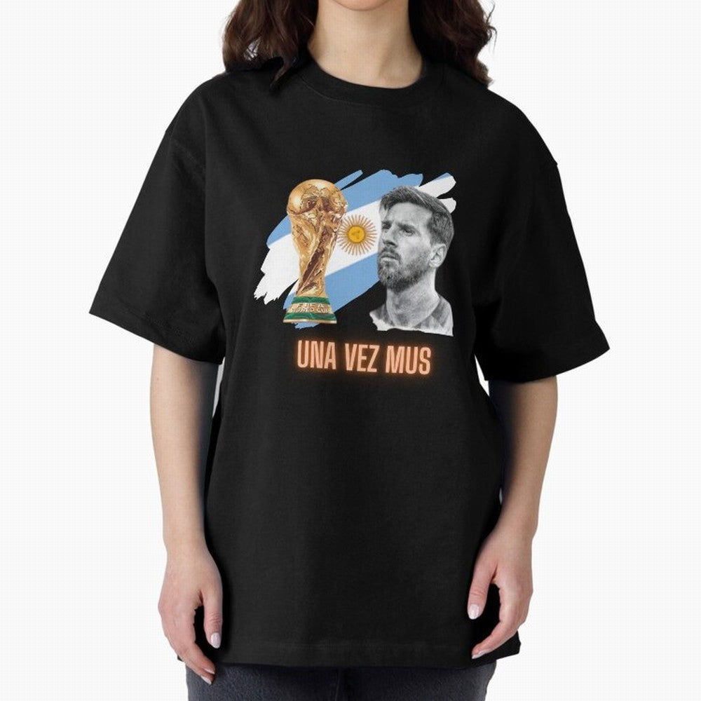 Messi in World Cup 2026 Oversized T-Shirt Unlock FIFA World Cup 2026 USA Canada Mexico Spirit, Centered on France, Cristiano Ronaldo, Worldwide Fan Energy, Dramatic Goals, Stadium Lights and Championship Celebrations; Perfect for Fans, Collectors,
