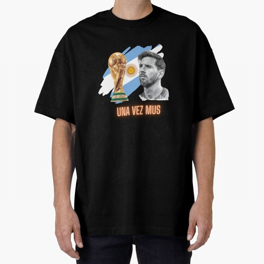 Messi in World Cup 2026 Oversized T-Shirt Unlock FIFA World Cup 2026 USA Canada Mexico Spirit, Centered on France, Cristiano Ronaldo, Worldwide Fan Energy, Dramatic Goals, Stadium Lights and Championship Celebrations; Perfect for Fans, Collectors,