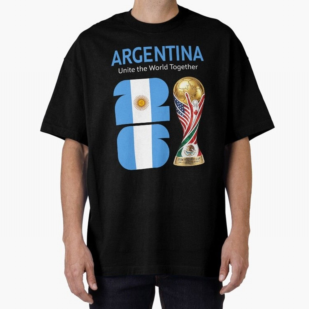 World Cup 2026, ARGENTINA Oversized T-Shirt Carry the Dream of FIFA World Cup 2026 Spirit, Featuring Netherlands, Neymar, Tournament Hype, Historic Matchups, Family Viewing Parties and Global Sports Pride; Built for Supporters Chasing Trophy
