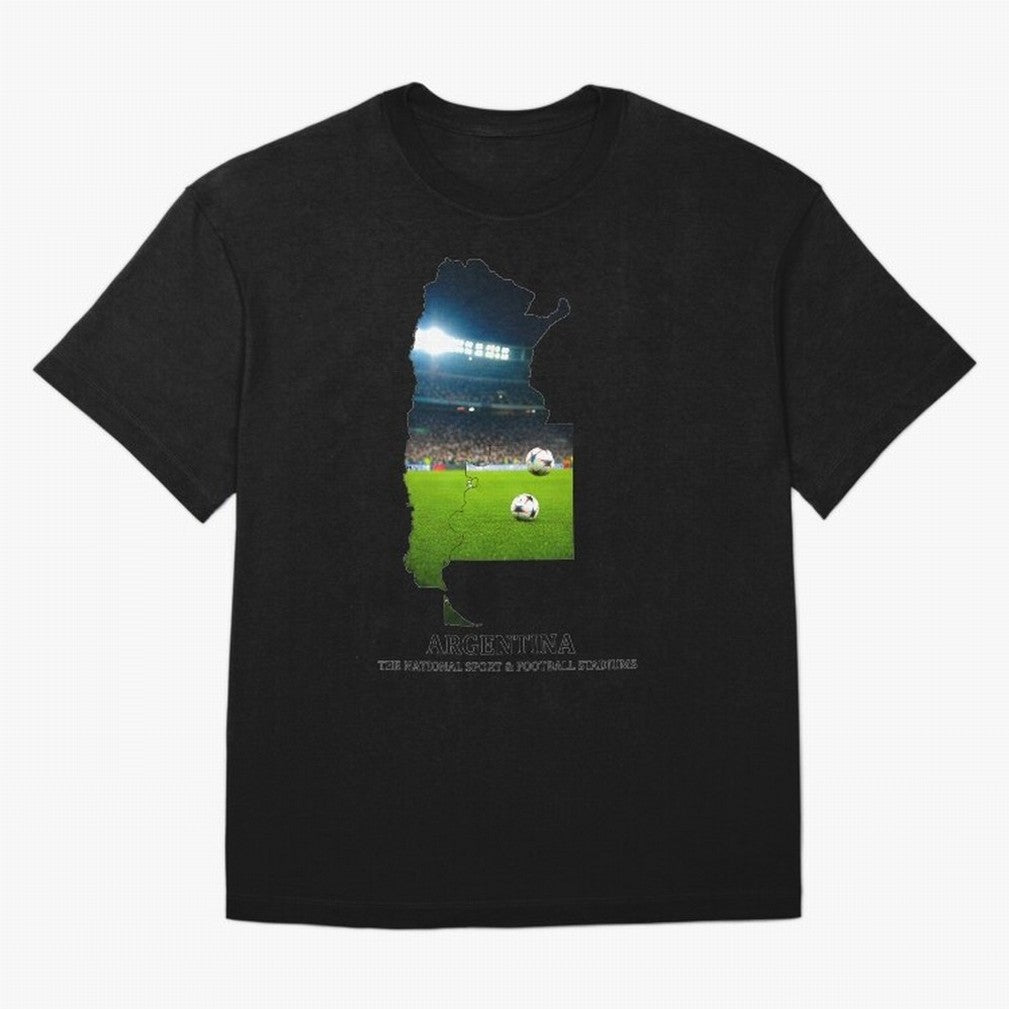 Argentina Map Art - Football Passion & National Stadiums Design Classic T-Shirt Stand Proud for Match Day Hype around FIFA World Cup 2026, Messi and Cristiano Ronaldo, Portugal, Spain and Germany, Goal Celebration Energy, Supporter Heritage,