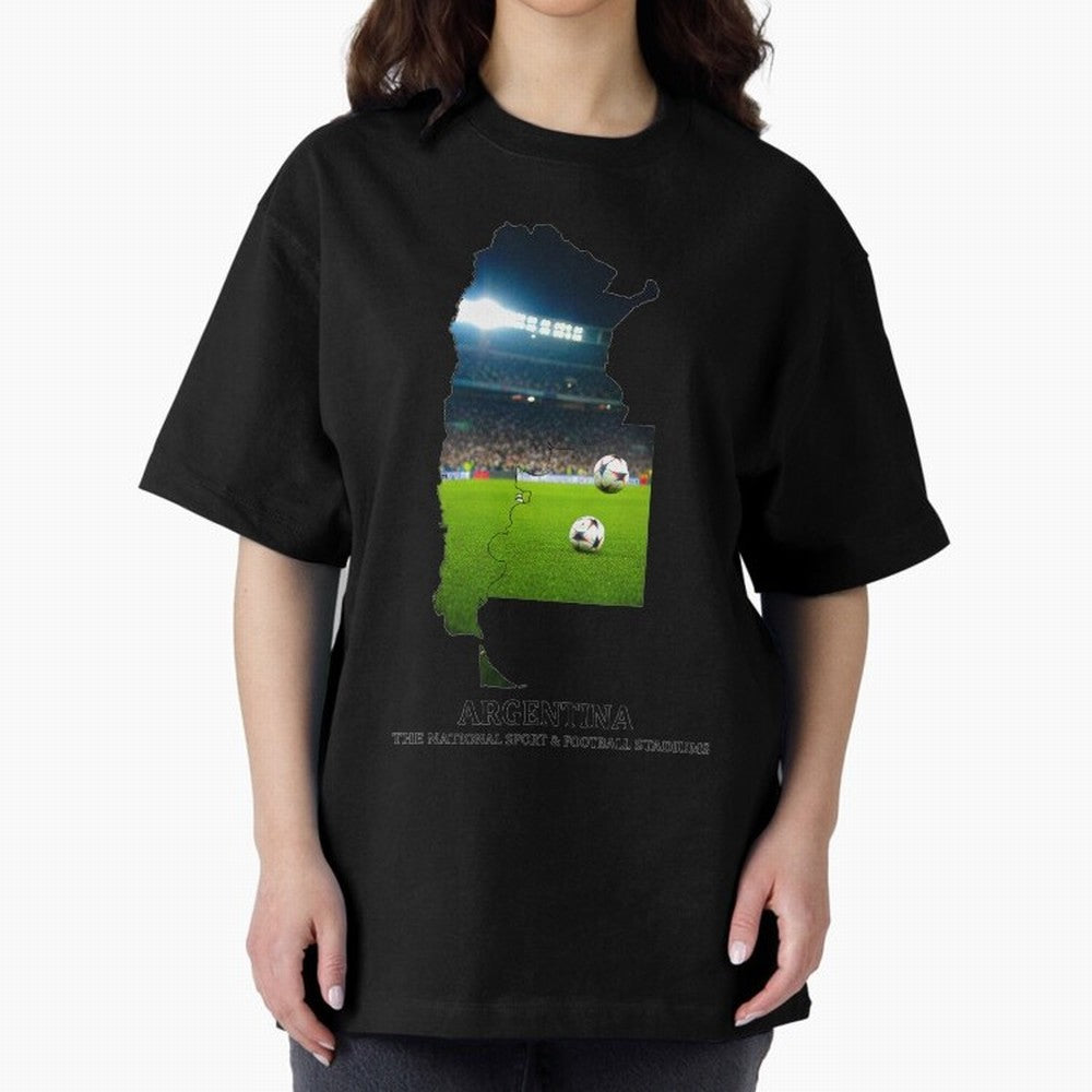 Argentina Map Art - Football Passion & National Stadiums Design Classic T-Shirt Stand Proud for Match Day Hype around FIFA World Cup 2026, Messi and Cristiano Ronaldo, Portugal, Spain and Germany, Goal Celebration Energy, Supporter Heritage,
