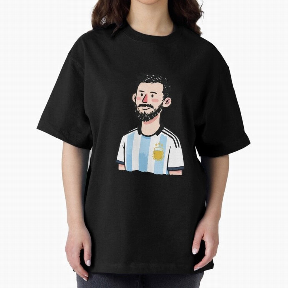 Argentina Soccer Football Player Oversized T-Shirt Stand Proud for Match Day Hype around FIFA World Cup 2026 Group Stage, Messi and Cristiano Ronaldo, Argentina, France and Brazil, Football Festival Excitement, Trophy Ambitions, Country Rivalries