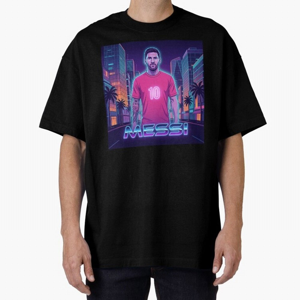 Inter Miami Football Legend Messi Cyberpunk Retro Futurist Design Classic T-Shirt Bring a Champion Mindset to Match Day Hype around FIFA World Cup 2026 USA Canada Mexico, Mbappe, Argentina, France and Brazil, Fan Favorite Moments, National Team