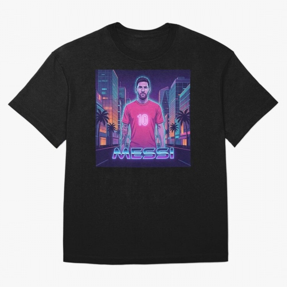 Inter Miami Football Legend Messi Cyberpunk Retro Futurist Design Classic T-Shirt Bring a Champion Mindset to Match Day Hype around FIFA World Cup 2026 USA Canada Mexico, Mbappe, Argentina, France and Brazil, Fan Favorite Moments, National Team