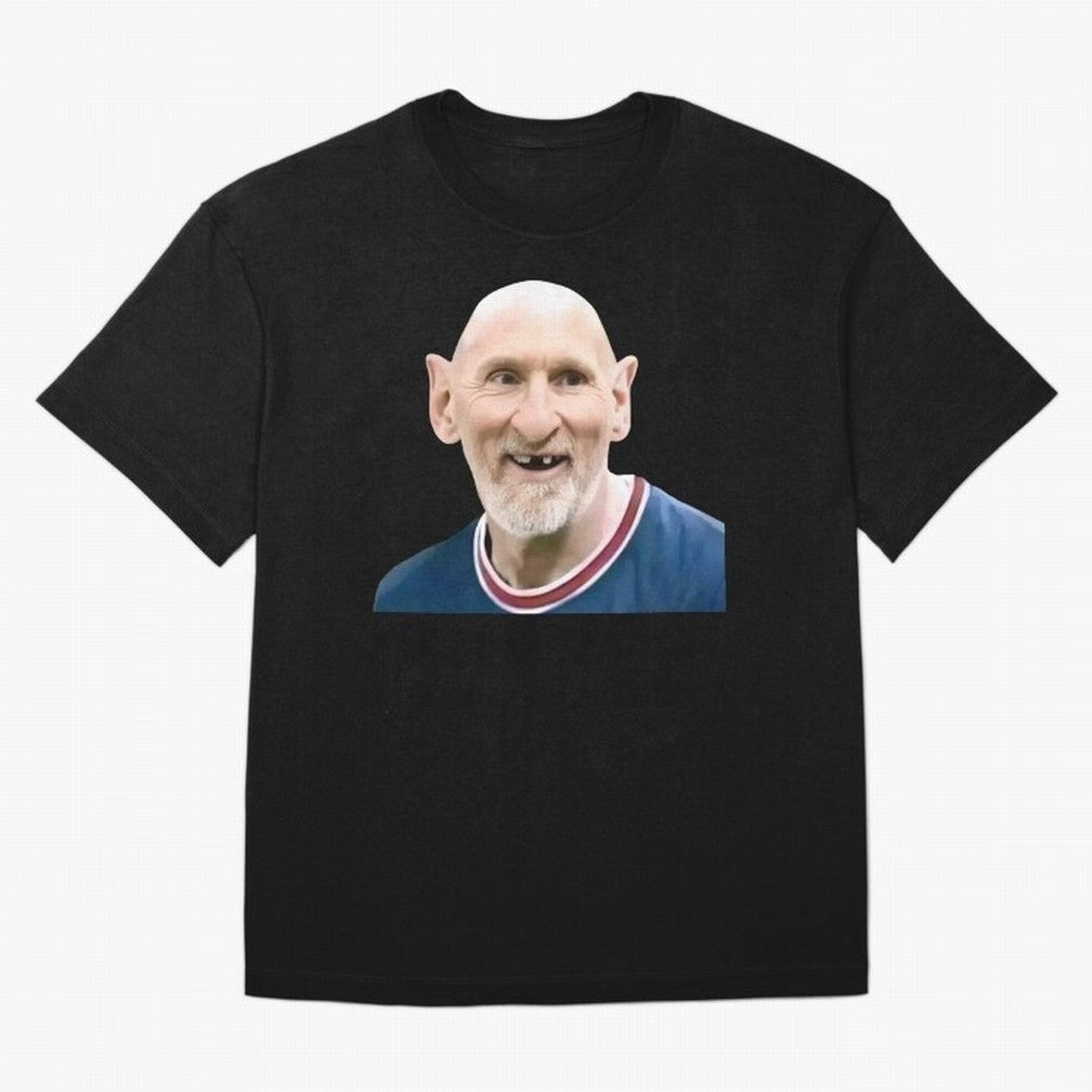 Old and Bald Messi Football Meme Oversized T-Shirt Celebrate the Biggest Stage of FIFA World Cup 2026 USA Canada Mexico for Fans of Neymar and Netherlands, Bringing Championship Spirit, Famous Goals, Roaring Crowds and International Football Unity;