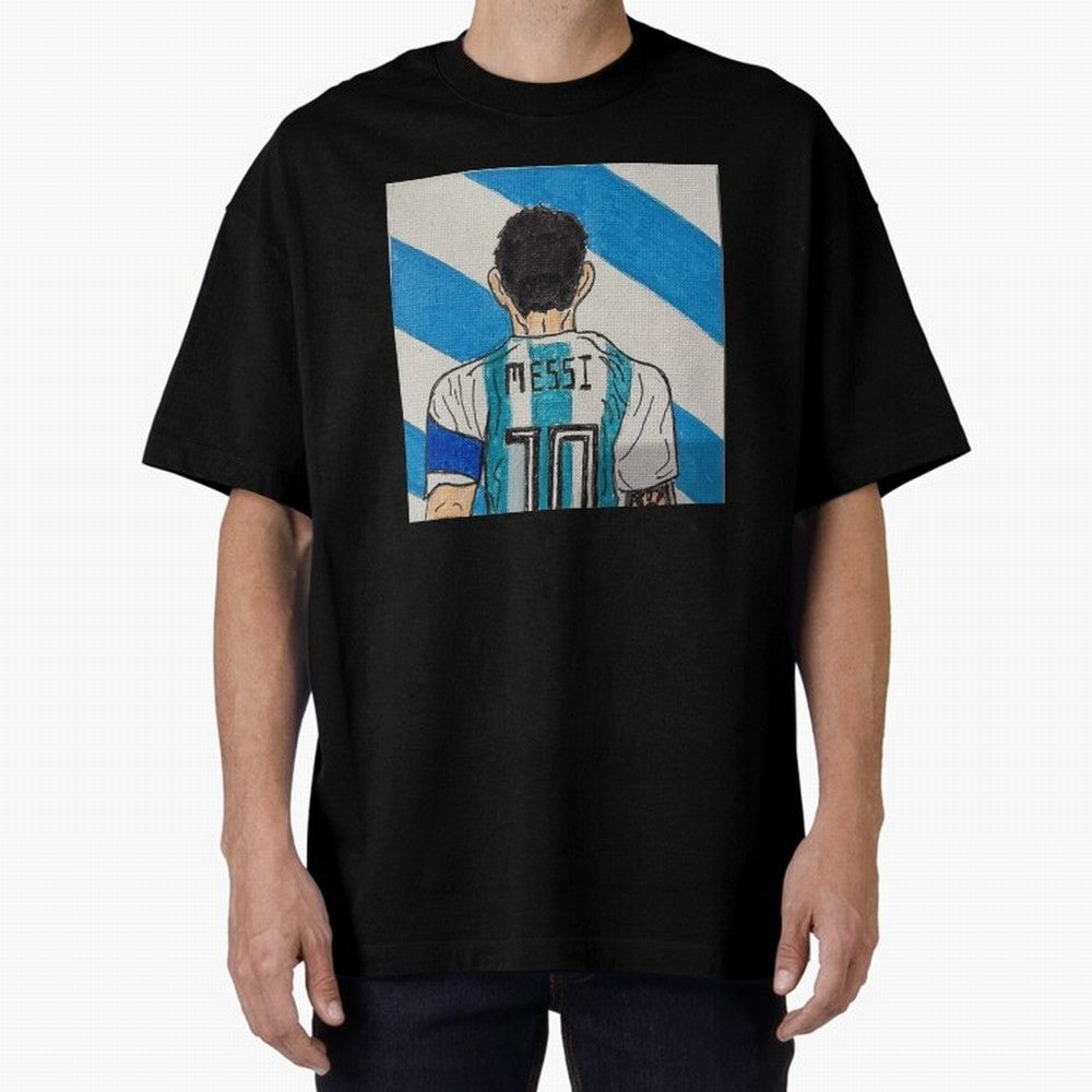 Messi Artwork Oversized T-Shirt Bring a Champion Mindset to Global Football Passion for FIFA World Cup 2026, Featuring Messi, Neymar and Mbappe, Spain, Worldwide Fan Energy, Dramatic Goals, Stadium Lights and Championship Celebrations; Made for Die