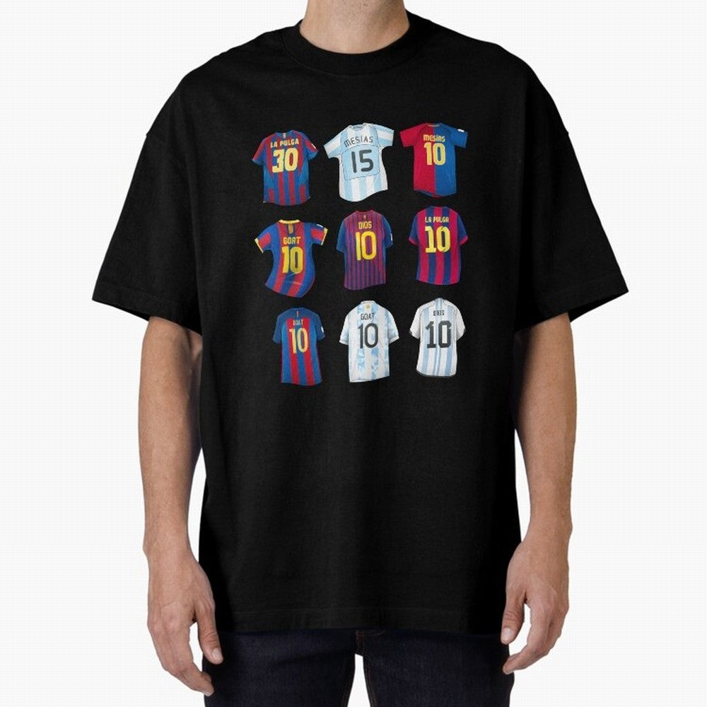 Messi Era Football Jerseys Oversized T-Shirt Carry National Pride through Global Football Passion for FIFA World Cup 2026, Filled with Messi, CR7 and Mbappe, Argentina and Brazil, Stadium Chants, National Pride, Trophy Dreams and Unforgettable
