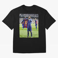 Lional Messi Poster Design Oversized T-Shirt Honor Champions and Dreams in FIFA World Cup 2026 USA Canada Mexico Connected to Messi and Cristiano Ronaldo, Argentina and Brazil Energy, Championship Spirit, Famous Goals, Roaring Crowds and
