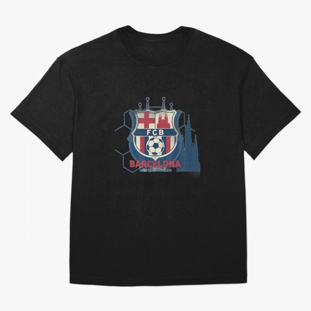 FCB Minimalist - Football Fan Design Oversized T-Shirt Enjoy the Biggest Football Party of FIFA World Cup 2026 USA Canada Mexico for Fans of Mbappe and Neymar and England, France and Netherlands, Bringing Game Day Rituals, Football Legends, Country