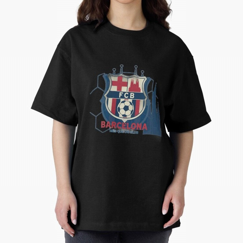 FCB Minimalist - Football Fan Design Oversized T-Shirt Enjoy the Biggest Football Party of FIFA World Cup 2026 USA Canada Mexico for Fans of Mbappe and Neymar and England, France and Netherlands, Bringing Game Day Rituals, Football Legends, Country