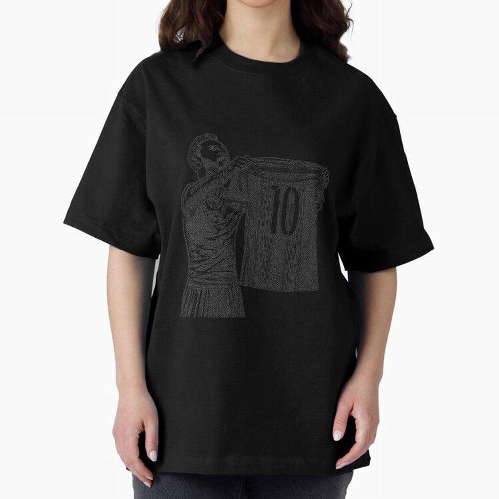 Messi, Barcelona, Bernabeu, Classic Football Moment Oversized T-Shirt Stand with FIFA World Cup 2026 USA Canada Mexico for Fans of Haaland and Mbappe and England, France and Netherlands, Bringing Classic Soccer Heritage, Championship Pressure, Fan