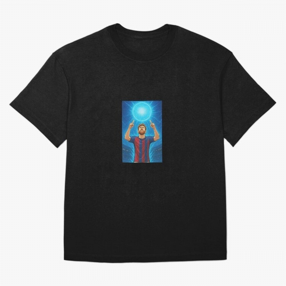 Barcelona Genkidama God Oversized T-Shirt Support FIFA World Cup 2026 USA Canada Mexico Spirit, Built around Netherlands, Messi, Neymar and Mbappe, Worldwide Fan Energy, Dramatic Goals, Stadium Lights and Championship Celebrations; Great for