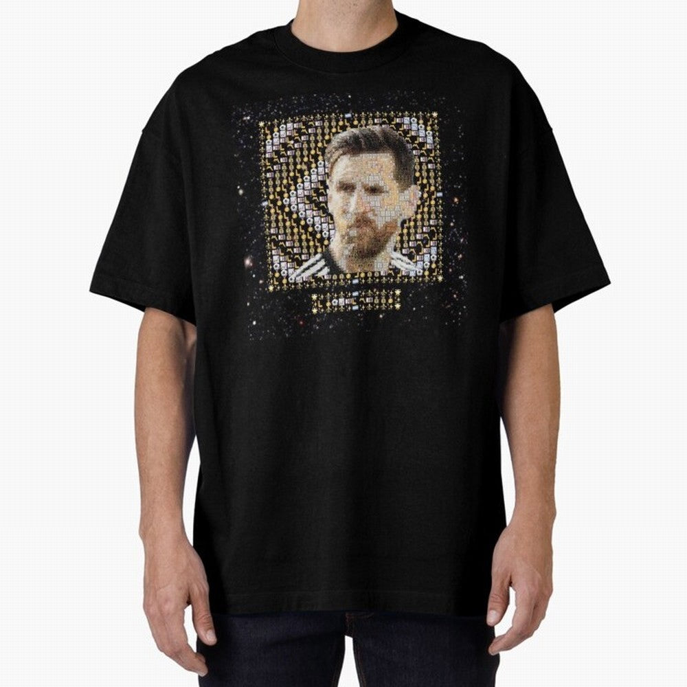 GOAT Emojified ¨C Messi-Inspired Visual Tribute | Legendary Football Grid Art | Iconic Symbolism in Emoji Form Oversized T-Shirt Show Your Tournament Heart for FIFA World Cup 2026 Group Stage Spirit, Made for Argentina and Brazil, Mbappe and