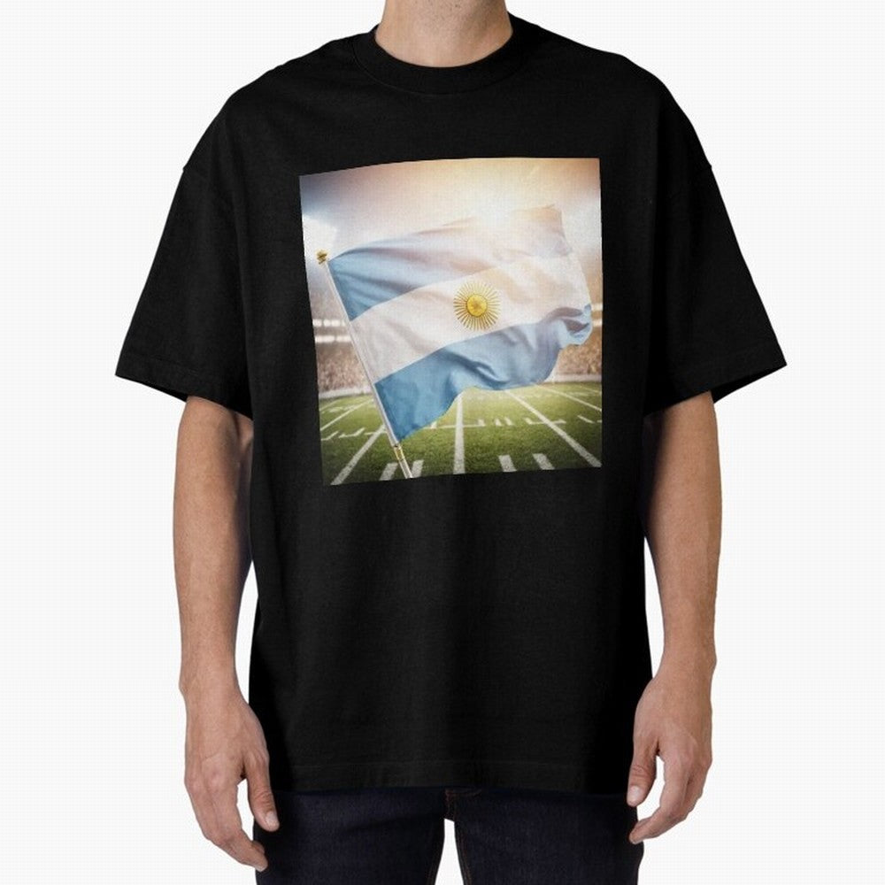 Argentina Flag 3D Football Design ¨C Supporters Argentina Classic T-Shirt Make the Season About FIFA World Cup 2026 USA Canada Mexico for Fans of Neymar, Haaland and Cristiano Ronaldo and Germany, Bringing Stadium Memories, Football Loyalty,