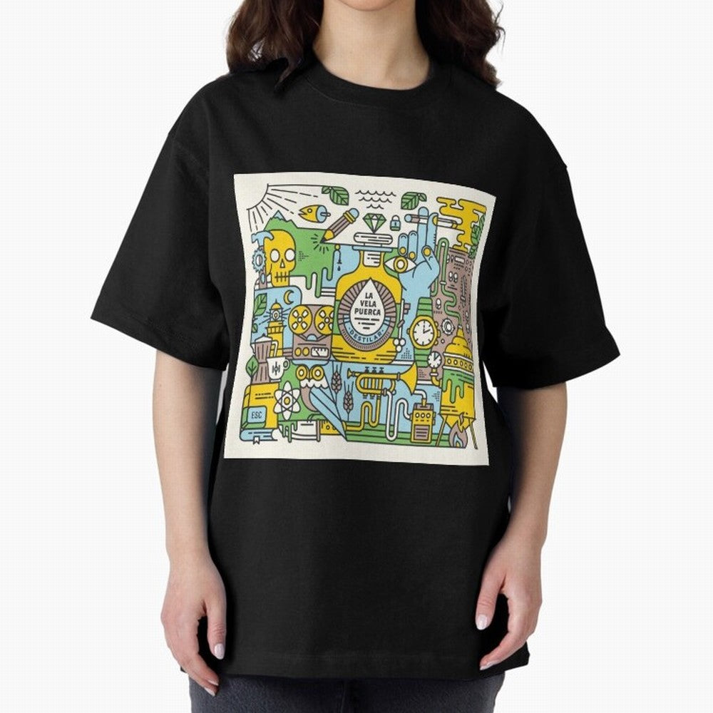 LA VELA PUERCA ROCK Oversized T-Shirt Bring Retro Soccer Energy to Global Football Passion for FIFA World Cup 2026 USA Canada Mexico, Centered on CR7, Brazil, Championship Spirit, Famous Goals, Roaring Crowds and International Football Unity;
